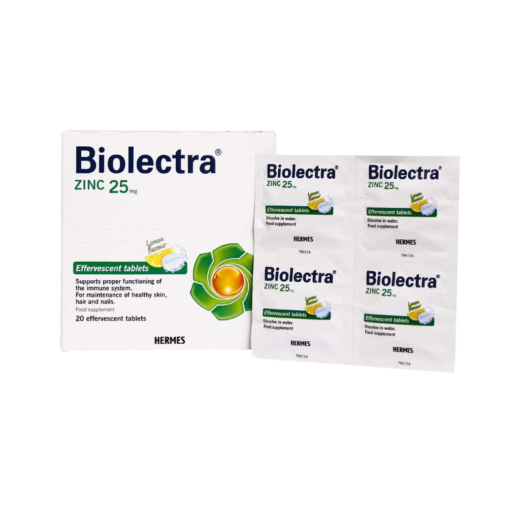 قرص جوشان بایولکترا زینک هرمس 20 عددی