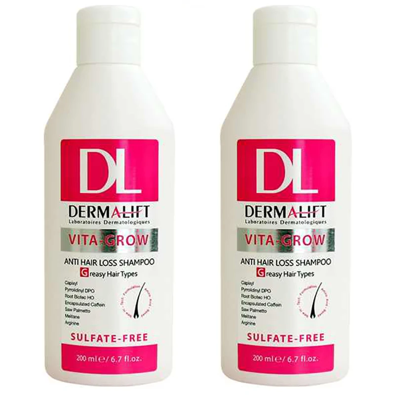 شامپو ضد ریزش و تقویت کننده موهای خشک مدل Vita Grow درمالیفت 200 میلی لیتری