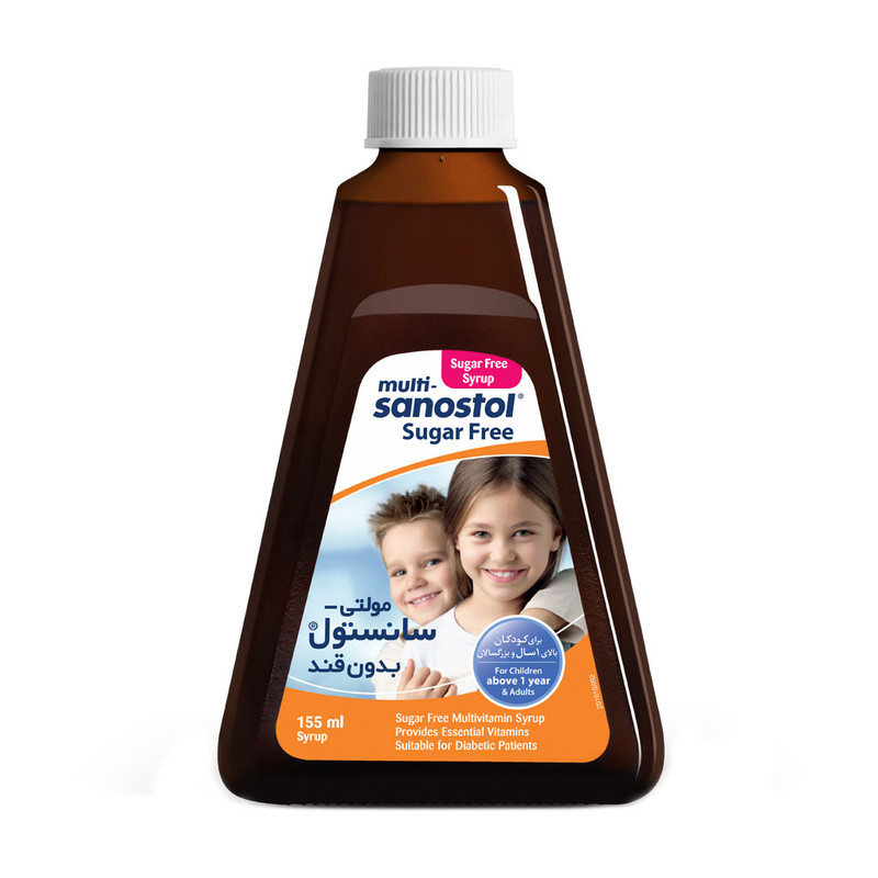 شربت مولتی ویتامین بدون قند مولتی سانستول 155 میلی لیتری