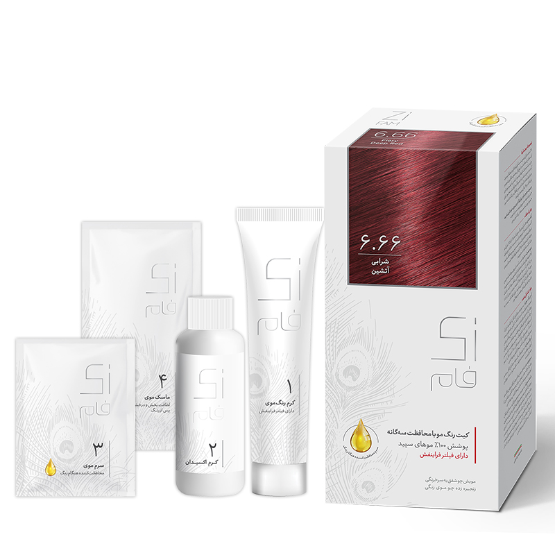 کیت رنگ موی شرابی آتشین سری قرمز زی فام شماره 6.66