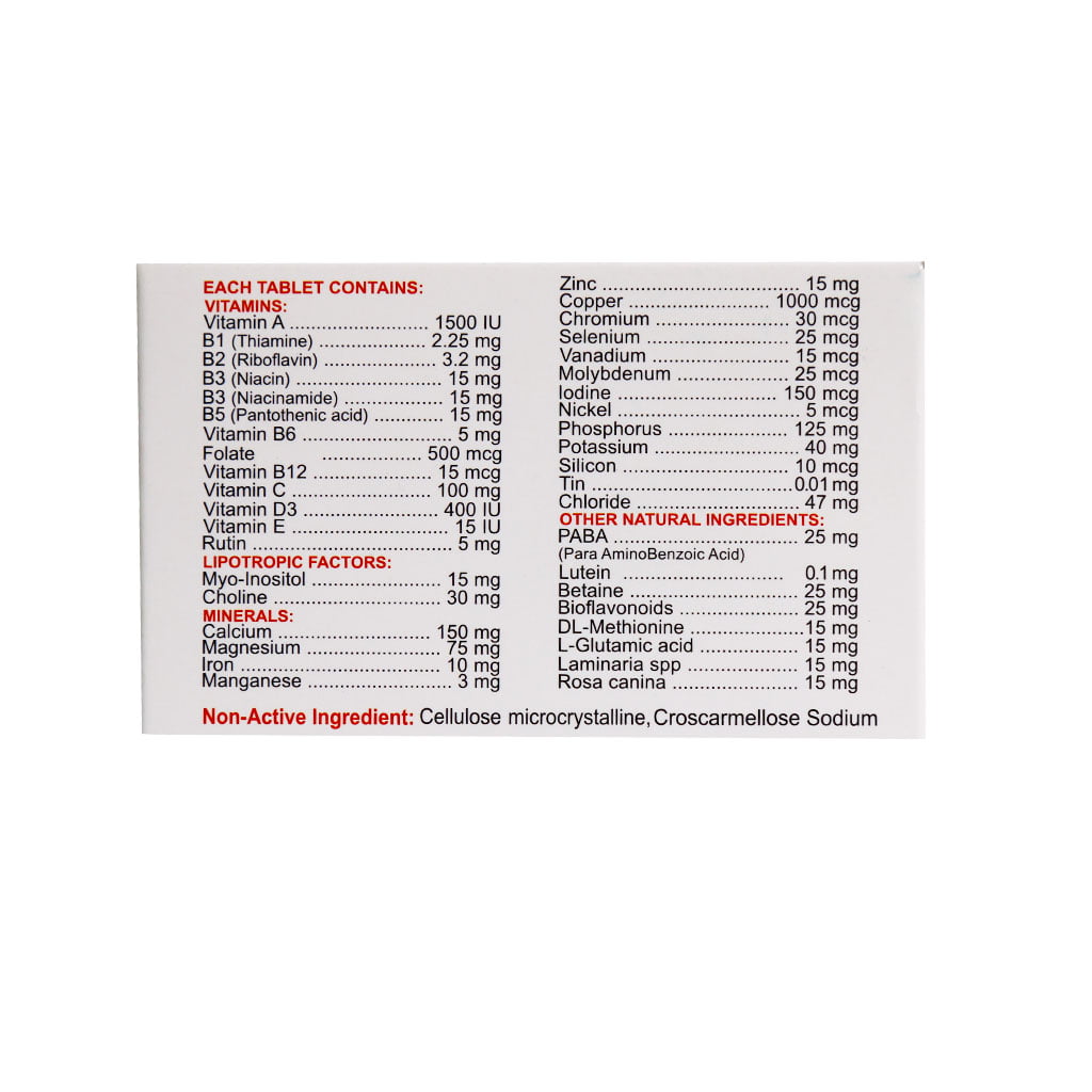 قرص مولتی ویتامین مینرال الیت 30 عددی