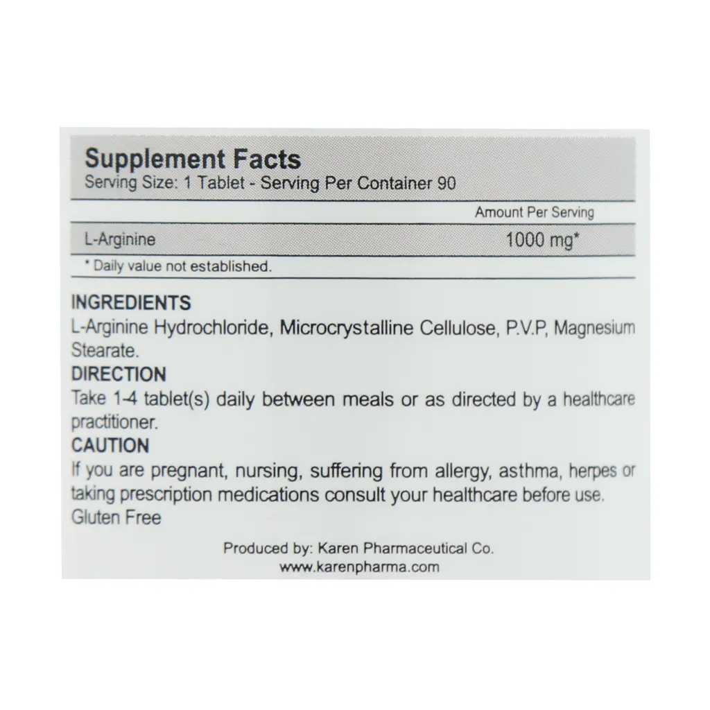 قرص ال آرژنین 1000 میلی گرمی کارن 90 عددی