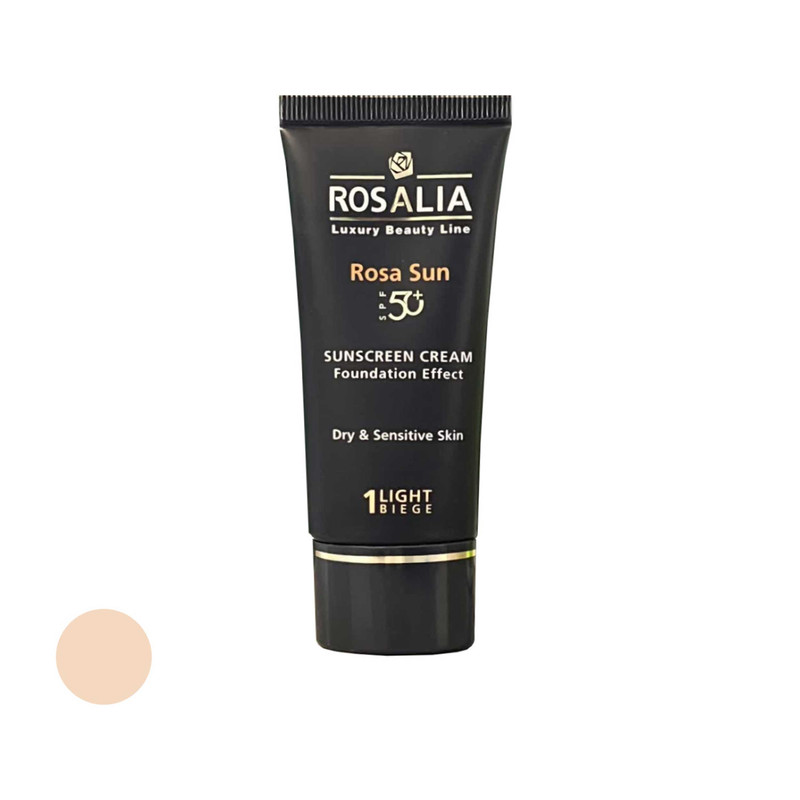 کرم ضد آفتاب بژ طبیعی پوست حساس و خشک SPF50 رزالیا ۴۰ میلی لیتری