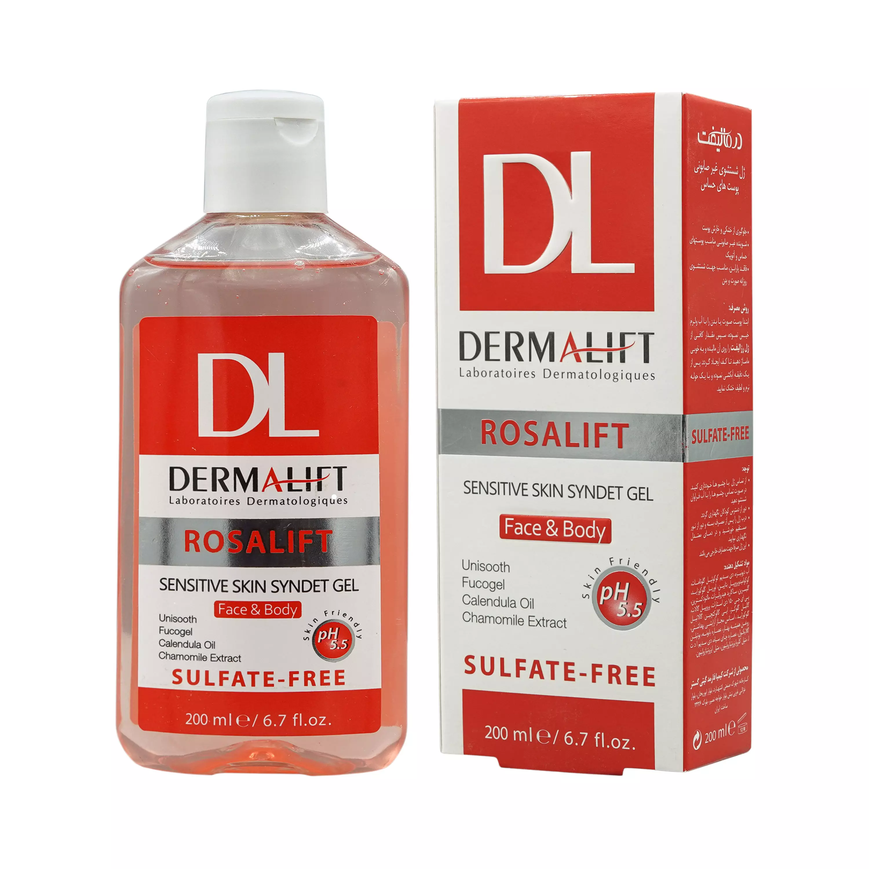 سیندت ژل پوست حساس مدل Rosalift درمالیفت ۲۰۰ میلی لیتری