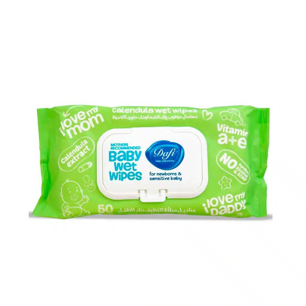 دستمال مرطوب کودک کالاندولا دافی 50 عددی