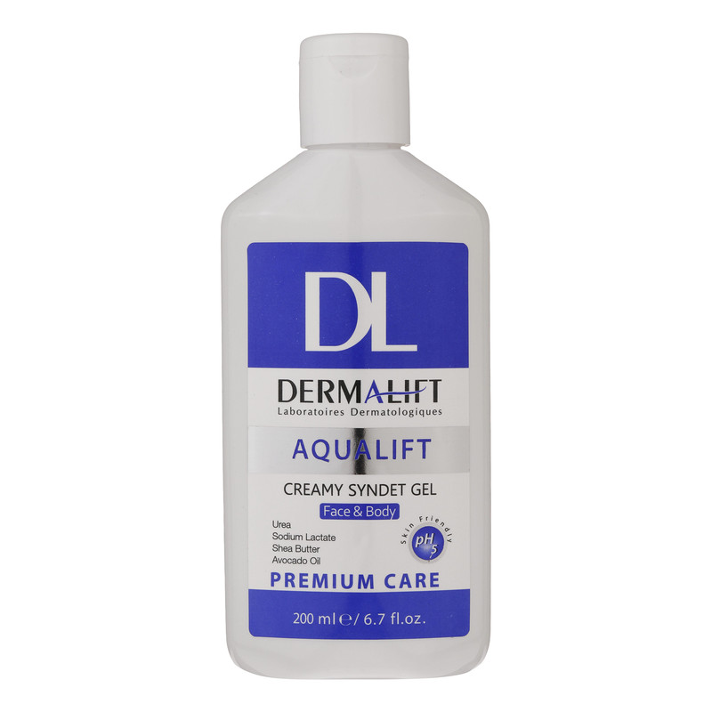 ژل شستشوی پوست مرطوب کننده کرمدار آکوالیفت درمالیفت ۲۰۰ میلی لیتری