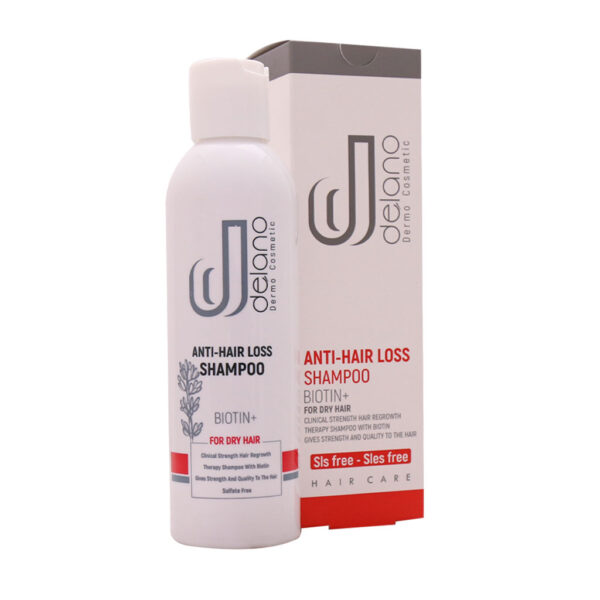 شامپو ضد ریزش موهای خشک بیوتین پلاس دلانو 200 میلی لیتری