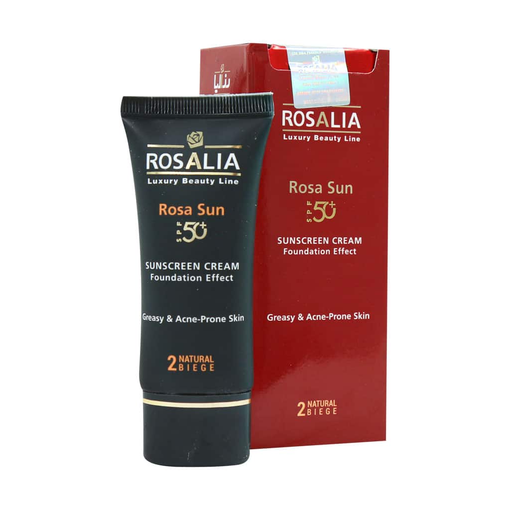 کرم ضد آفتاب بژ طبیعی پوست چرب SPF50 رزالیا ۴۰ میلی لیتری