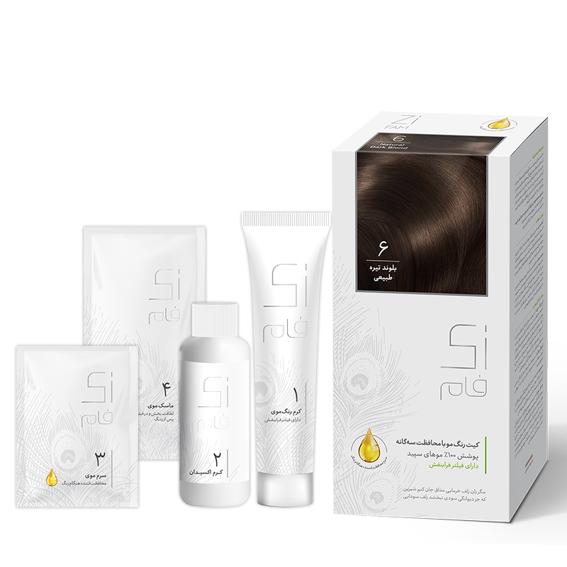 کیت رنگ موی بلوند تیره سری طبیعی زی فام شماره 6